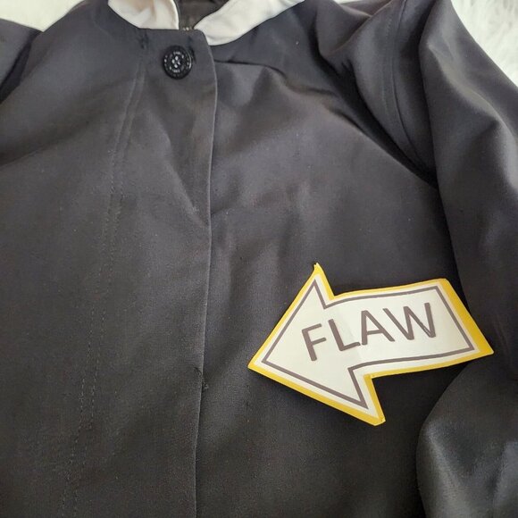 Jones New York Womens Long Black Coat Size M Single Breasted Lightweight Overcoa - Picture 14 of 16